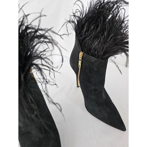 MICHAEL Michael Kors Whitby Feather Shooties Heels Boots Black Size 6 NWT - Picture 3 of 7
